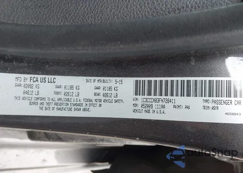 2015 Chrysler 200 Limited from USA, damaged, VIN 1C3CCCAB3FN726411